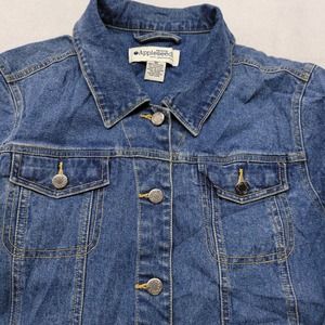 Appleseeds Button Up Casual Long Sleeve Jean Jacket Womens Size 10P Blue